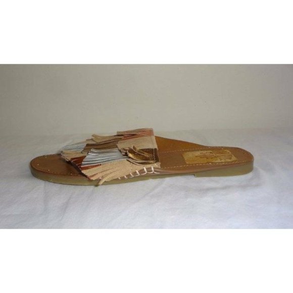 Charlotte Stone Odell Fringe Suede Sandals Slides - Picture 8 of 11